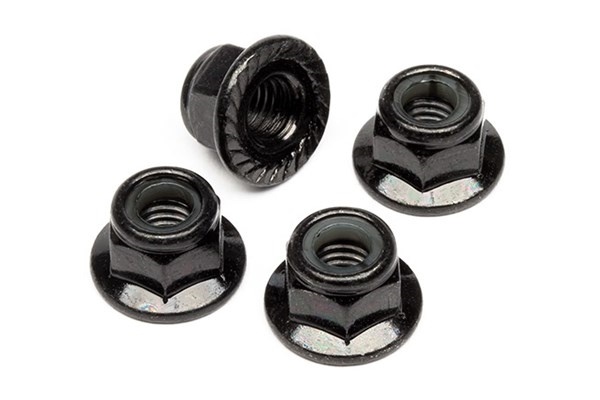 HPI Flanged Lock Nut M5 (Black/4Pcs)