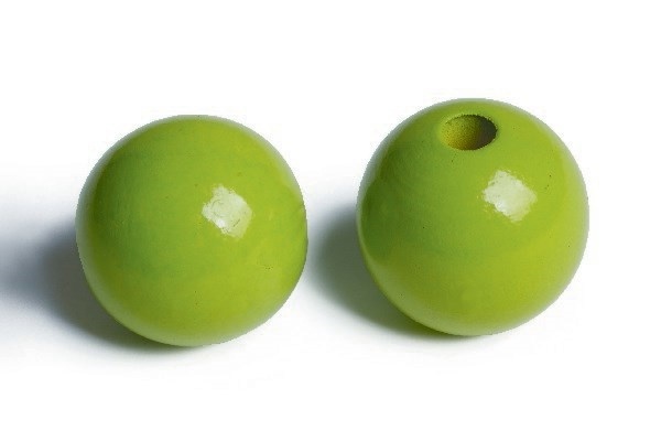 Træperler 35mm 20stk lime