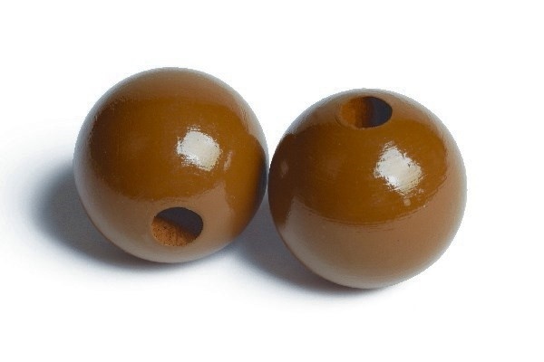 Træperler 35mm 20stk brun