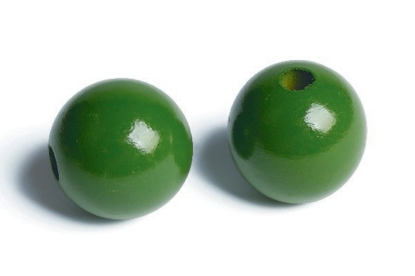 Træperler 35mm 20stk grøn
