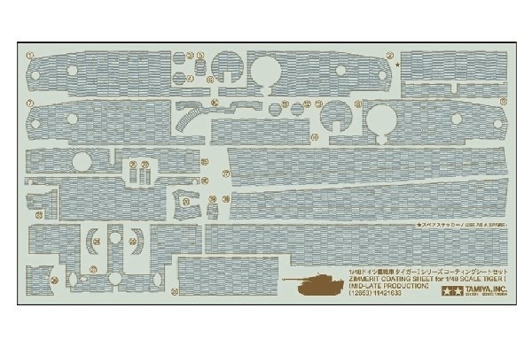 Tamiya 1/48 TigerI Mid-Late Zim Sheet