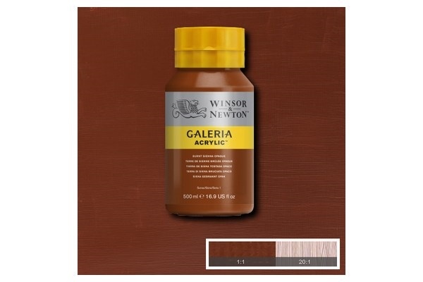 WINSOR Galeria Acrylic 500Ml Burnt Sienna Opaque 077