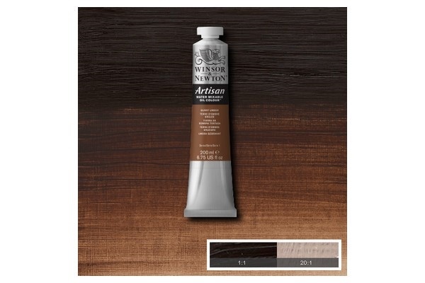 WINSOR Artisan water mix oil 200ml burnt umber 076