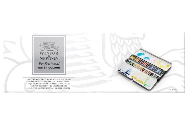 WINSOR Watercolour proff. 24pcs 1/2 pans in box