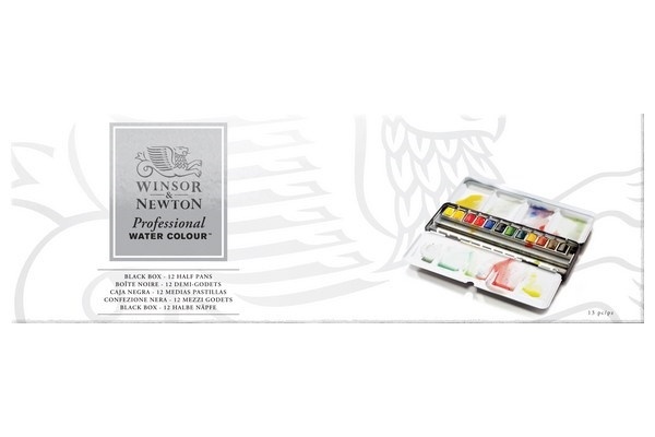 WINSOR Watercolour proff. 12x1/2 pans in box