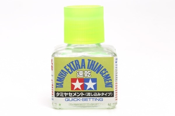 Tamiya Extra Thin Cement, hurtighærdende, med pensel 40 ml