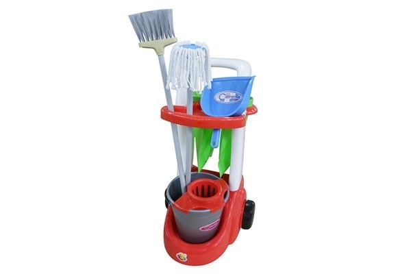 POLESIE Rengøringsvogn med redskaber 38,5x31,5x61,5cm