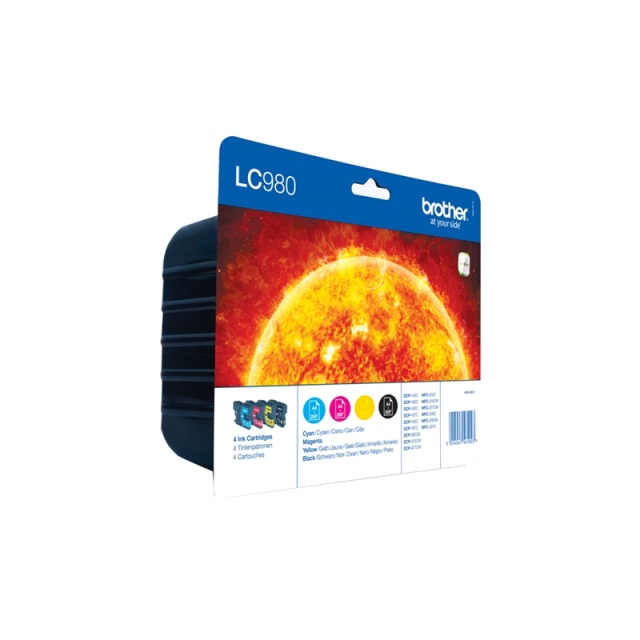Brother LC-980VALBPDR bläckpatroner 4 styck Original Svart, Cyan, Magenta, Gul