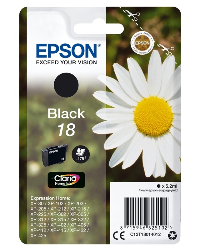Epson Daisy Enpack svart 18 Claria Home-bläck