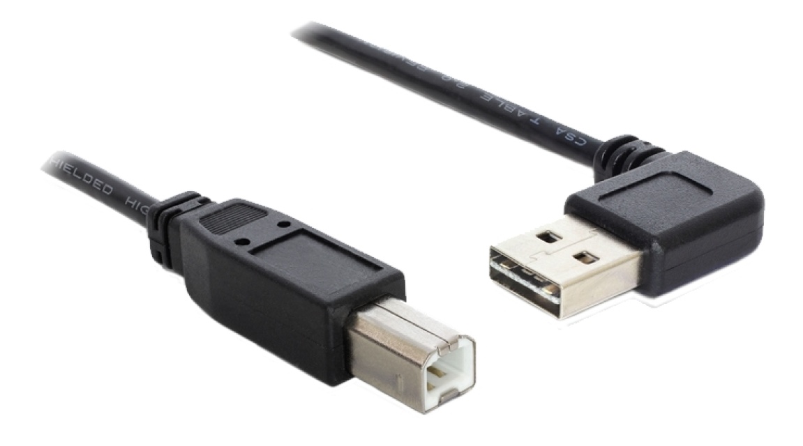 Delock Kabel EASY-USB 2.0 Typ-A hane vinklad Vä/Hö.,> USB 2.0 Typ-B
