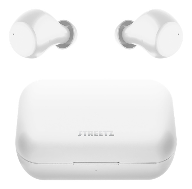 STREETZ Wireless in-ear earbuds with charging case, BT 5, TWS, white