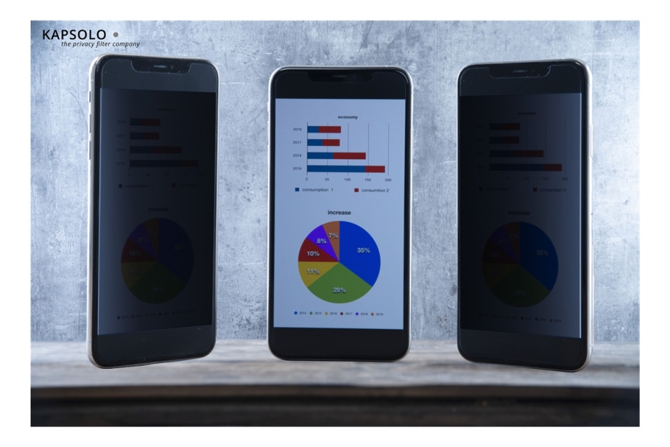 KAPSOLO 4-Way Adhesive Privacy Screen / Privacy Filter for iPhone 12 P