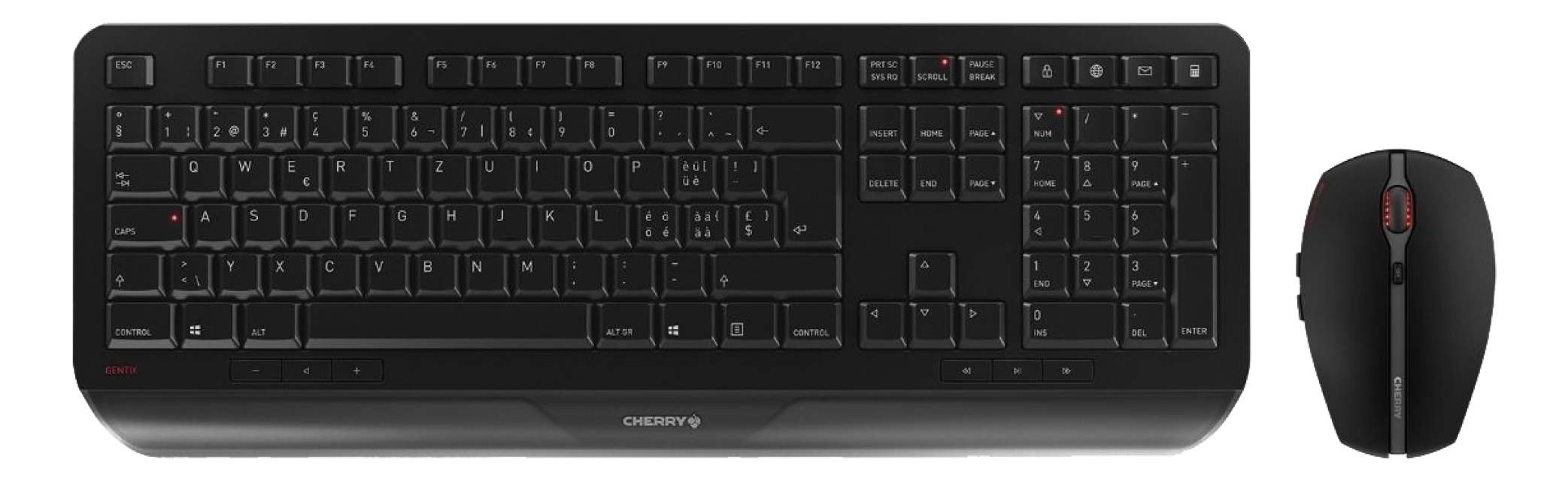 CHERRY Gentix Desktop wireless keyboard and mouse combo kit, black