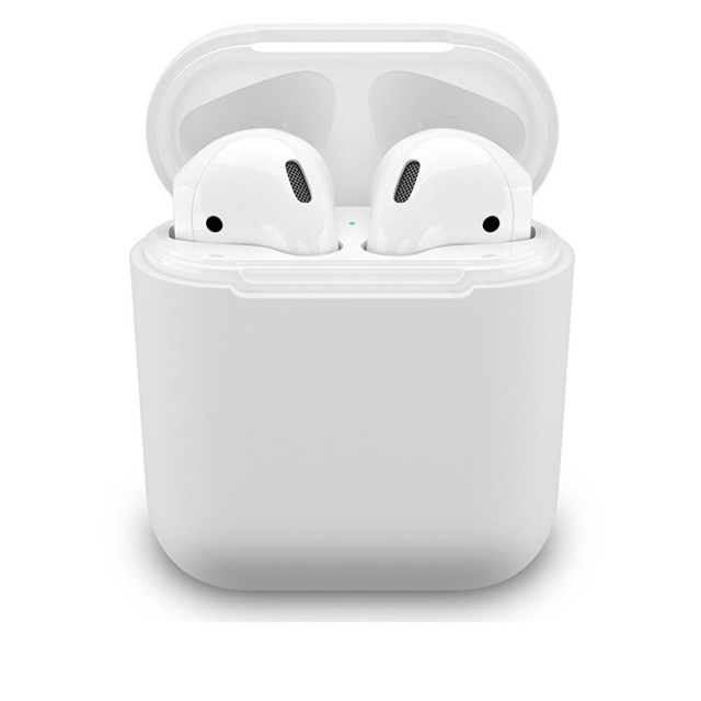 Beskyttelsesetui i silikone til Apple Airpods, Hvid