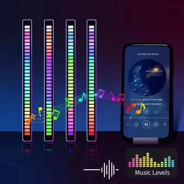Mini RGB-lys, der spiller i takt med musikken