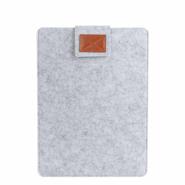 11" tommer computertaske i stilfuld uld, lysegrå