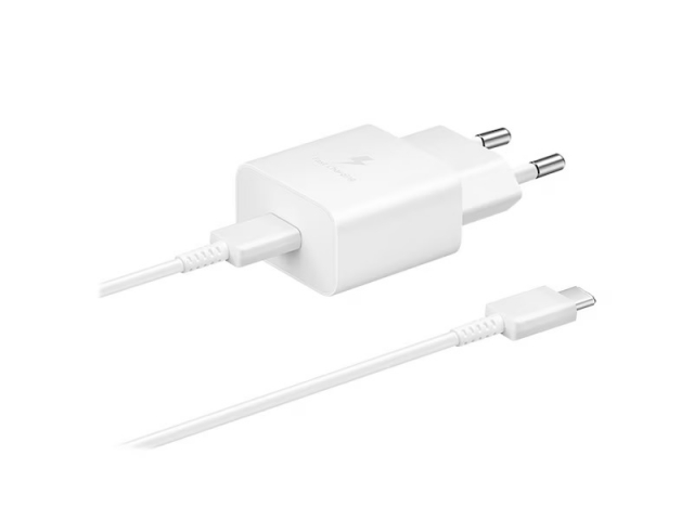 Samsung EP-T1510X USB-C 15W vægoplader + 3A USB-C-kabel, hvid