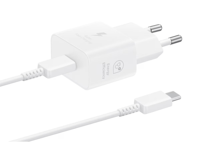 Samsung EP-T2510N GaN vægoplader USB-C 25W + kabel, hvid