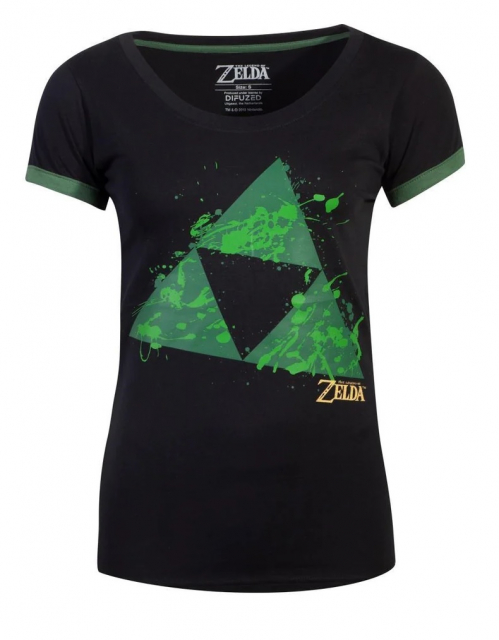 Zelda - Triforce Splatter Dame T-shirt, S