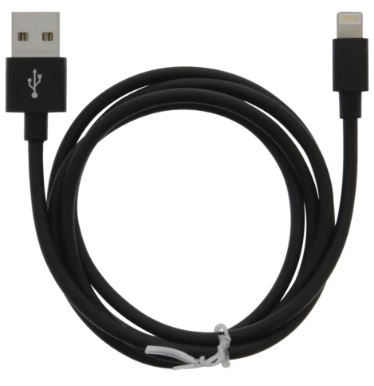 Kabel USB-A - Lightning 2.4A, 1 m, sort