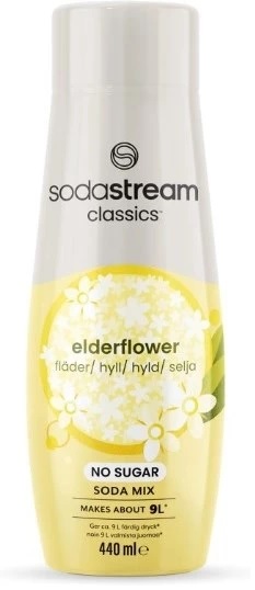 Sodastream Elderflower No Sugar 440ml, Giver ca. 9 liter færdig drik