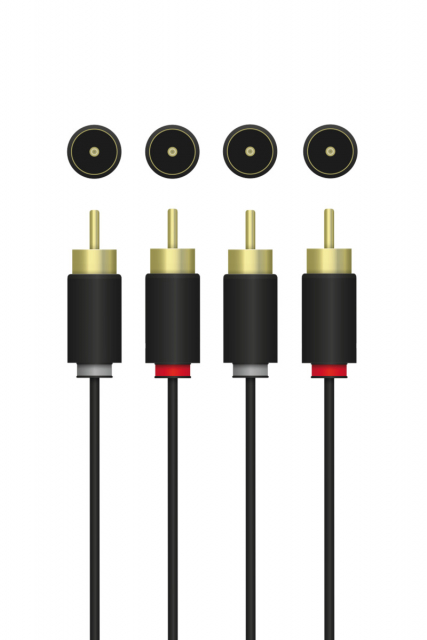 QNECT Stereo RCA-kabel, 2xRCA-han - 2xRCA-han, 3 m