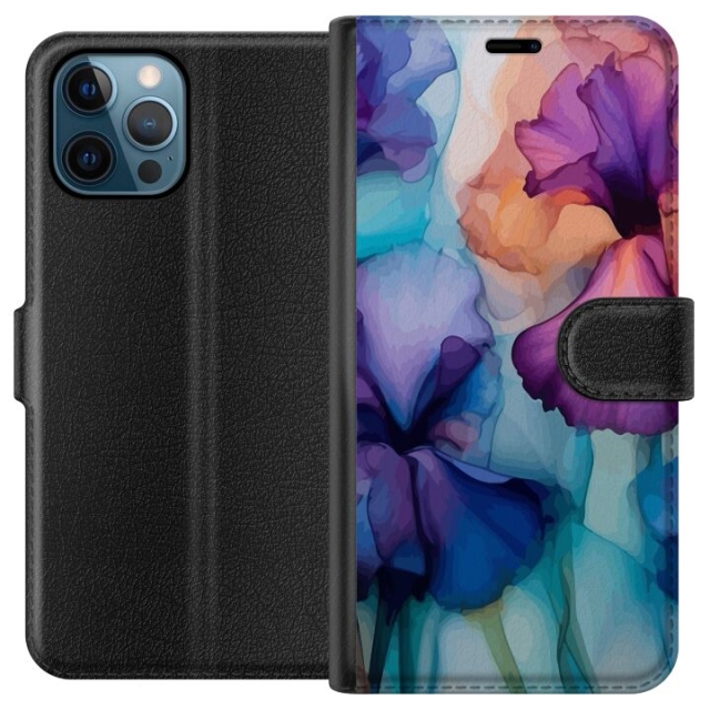 Tegnebogsetui til Apple iPhone 12 Pro med Magiske blomster motiv
