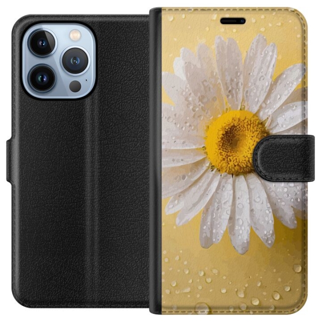 Tegnebogsetui til Apple iPhone 13 Pro med Porcelænsblomst motiv