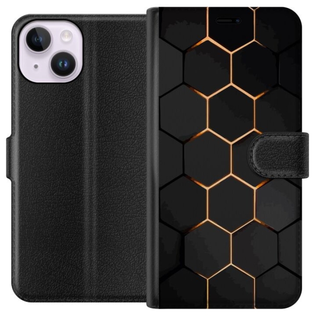 Tegnebogsetui til Apple iPhone 14 med Luksuriøst Mønster motiv