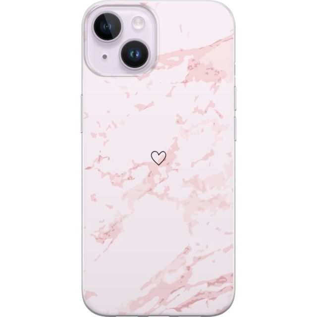 Mobilcover til Apple iPhone 15 Plus med Rosa Hjerte motiv