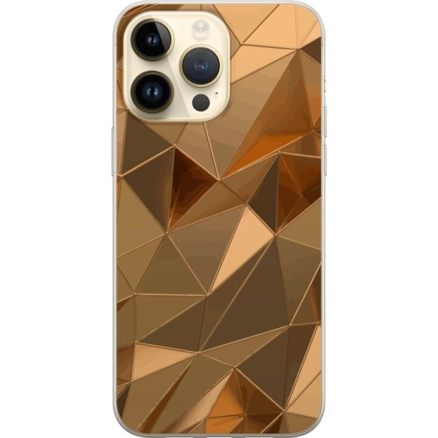 Mobilcover til Apple iPhone 15 Pro Max med 3D Guld motiv