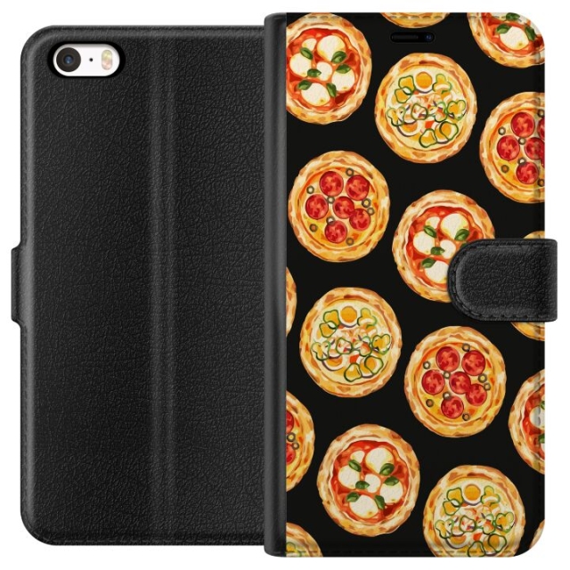 Tegnebogsetui til Apple iPhone 5 med Pizza motiv