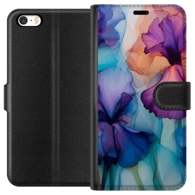 Tegnebogsetui til Apple iPhone 5s med Magiske blomster motiv