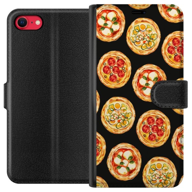 Tegnebogsetui til Apple iPhone 7 med Pizza motiv