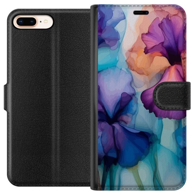 Tegnebogsetui til Apple iPhone 7 Plus med Magiske blomster motiv