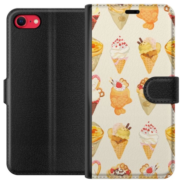 Tegnebogsetui til Apple iPhone SE (2020) med Glasagtigt motiv