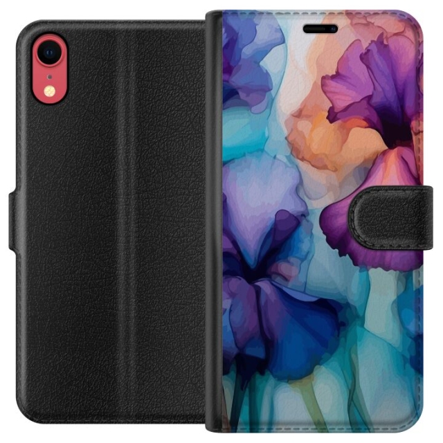 Tegnebogsetui til Apple iPhone XR med Magiske blomster motiv