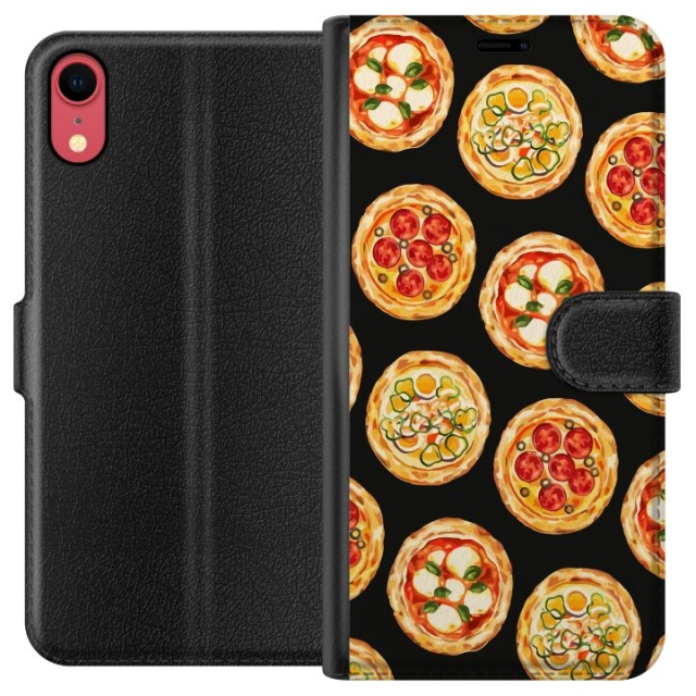 Tegnebogsetui til Apple iPhone XR med Pizza motiv