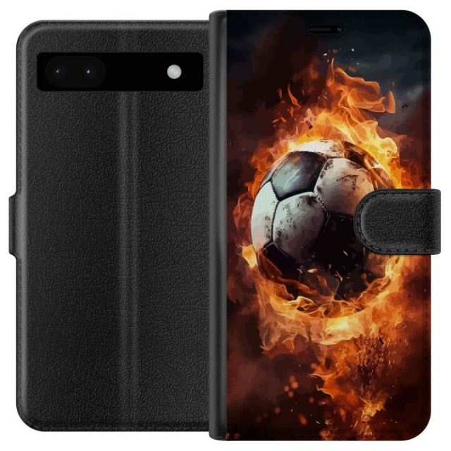 Tegnebogsetui til Google Pixel 6a med Fodbold motiv