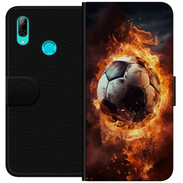 Tegnebogsetui til Huawei P smart 2019 med Fodbold motiv