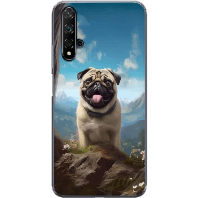 Mobilcover til Huawei nova 5T med Glad Hund motiv