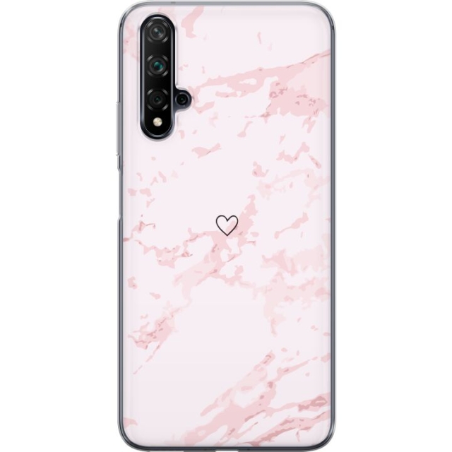 Mobilcover til Huawei nova 5T med Rosa Hjerte motiv