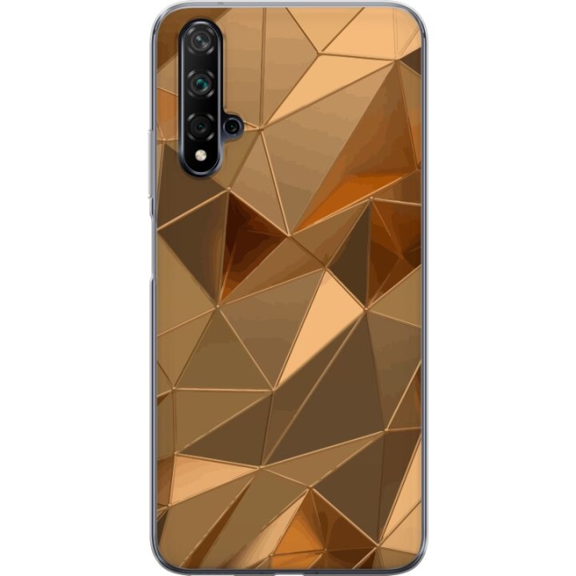 Mobilcover til Huawei nova 5T med 3D Guld motiv