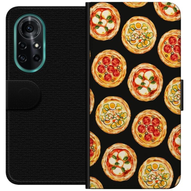 Tegnebogsetui til Huawei nova 8 Pro med Pizza motiv