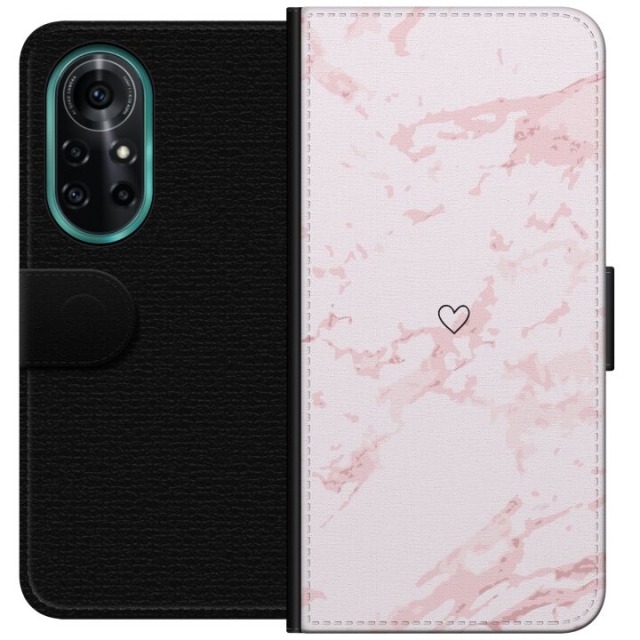 Tegnebogsetui til Huawei nova 8 Pro med Rosa Hjerte motiv
