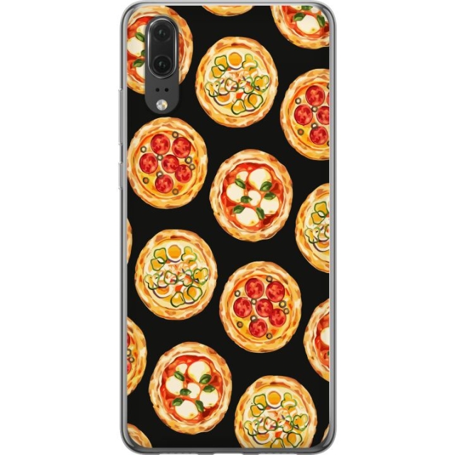 Mobilcover til Huawei P20 med Pizza motiv