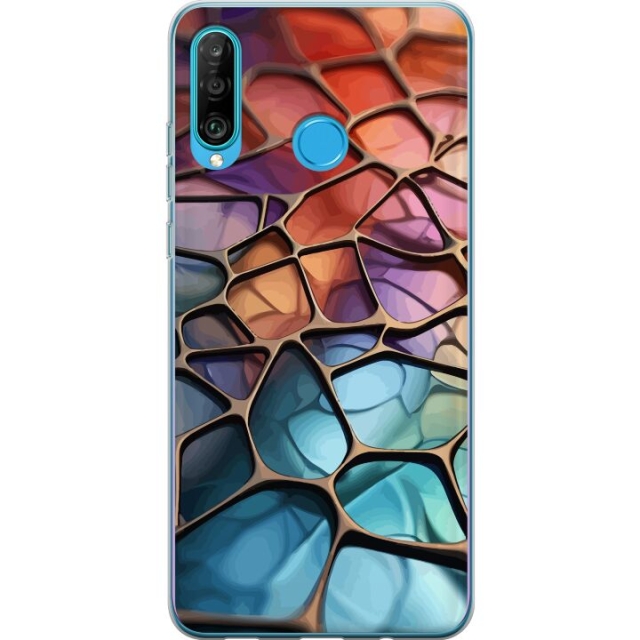 Mobilcover til Huawei P30 lite med Metallict mønster motiv