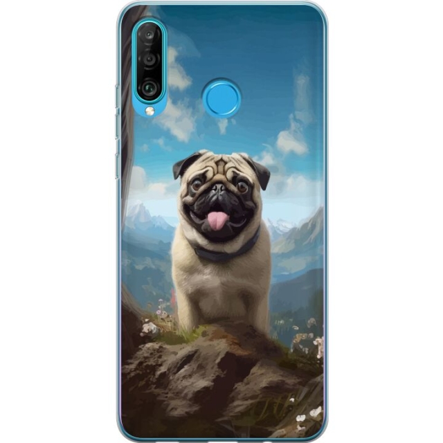 Mobilcover til Huawei P30 lite med Glad Hund motiv