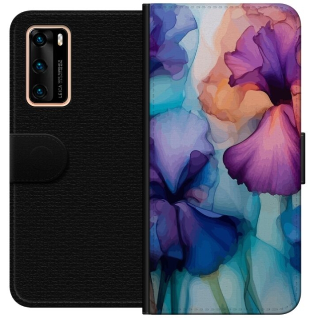 Tegnebogsetui til Huawei P40 med Magiske blomster motiv