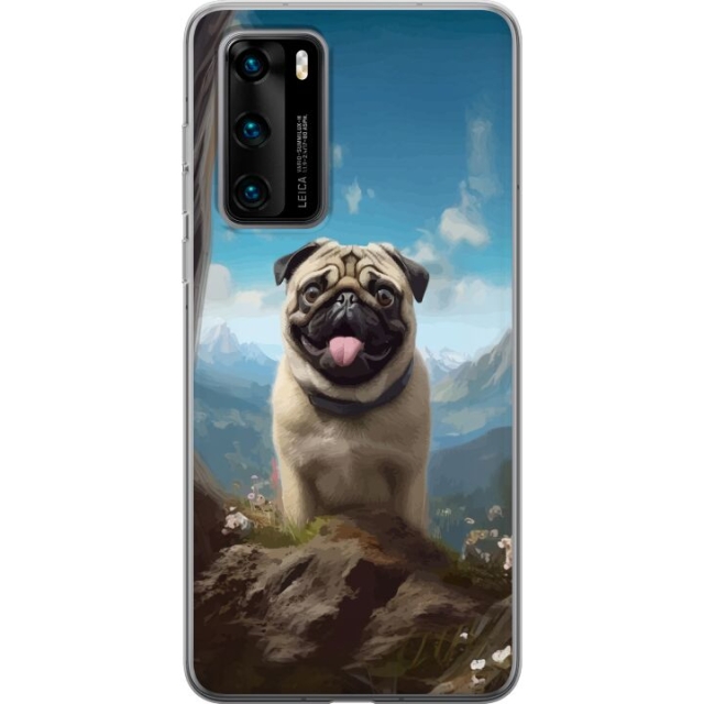 Mobilcover til Huawei P40 med Glad Hund motiv